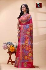 Kantha Stitch Work on Art Silk Saree - Image 3