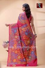 Kantha Stitch Work on Art Silk Saree - Image 4