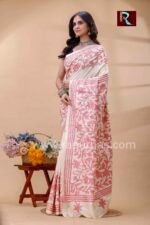 Kantha Stitch Work on Pure Tussar Silk Saree - Image 2