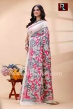 Kantha Stitch Work on Pure Tussar Silk Saree - Image 3