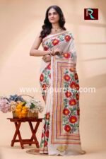 Kantha Stitch Work on Pure Tussar Silk Saree - Image 3