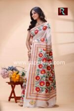 Kantha Stitch Work on Pure Tussar Silk Saree - Image 4