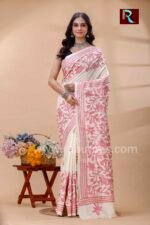 Kantha Stitch Work on Pure Tussar Silk Saree