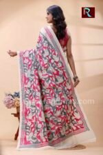 Kantha Stitch Work on Pure Tussar Silk Saree - Image 5
