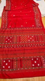 Lambani Embroidery on Blended Silk Saree - Image 2