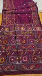 Lambani Embroidery on Blended Silk Saree - Image 2