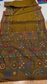 Lambani Embroidery on Blended Silk Saree - Image 2