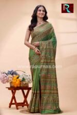 Lambani Embroidery on Blended Silk Saree - Image 3