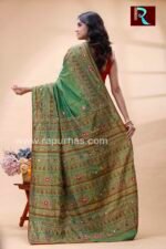Lambani Embroidery on Blended Silk Saree - Image 5