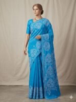 Lambani Embroidery on Blended Silk Saree
