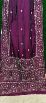Lambani Embroidery on Blended Silk Saree - Image 2