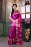 Zari paar Printed Tussar Silk Saree of purple color