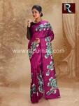 Trendy Pure Silk Saree with flowers all over