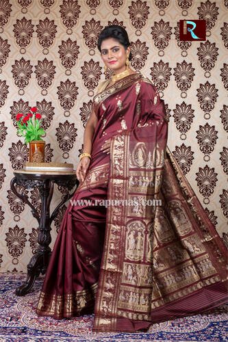 Deep Brown Baluchari Silk Saree