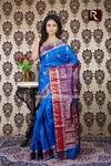 Baluchari Silk Saree of light blue and red combo