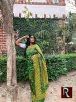 Gujarati Stitch on Bishnupuri Katan Silk Saree