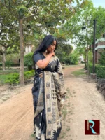 Kantha Stitch on Bangalore Silk Saree - Image 2