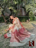 Digital Print on Handloom Silk Saree