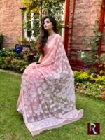 Chikankari on Georgette Saree Light Pink