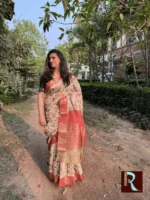 Digital Print on Handloom Silk Saree - Image 2